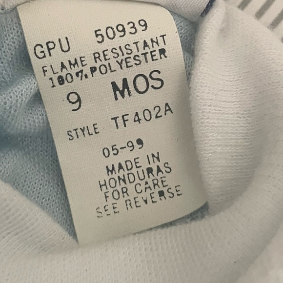 90’s Deadstock 9M Teddy Bear One Piece button up set baby blue - Picture 8 of 8